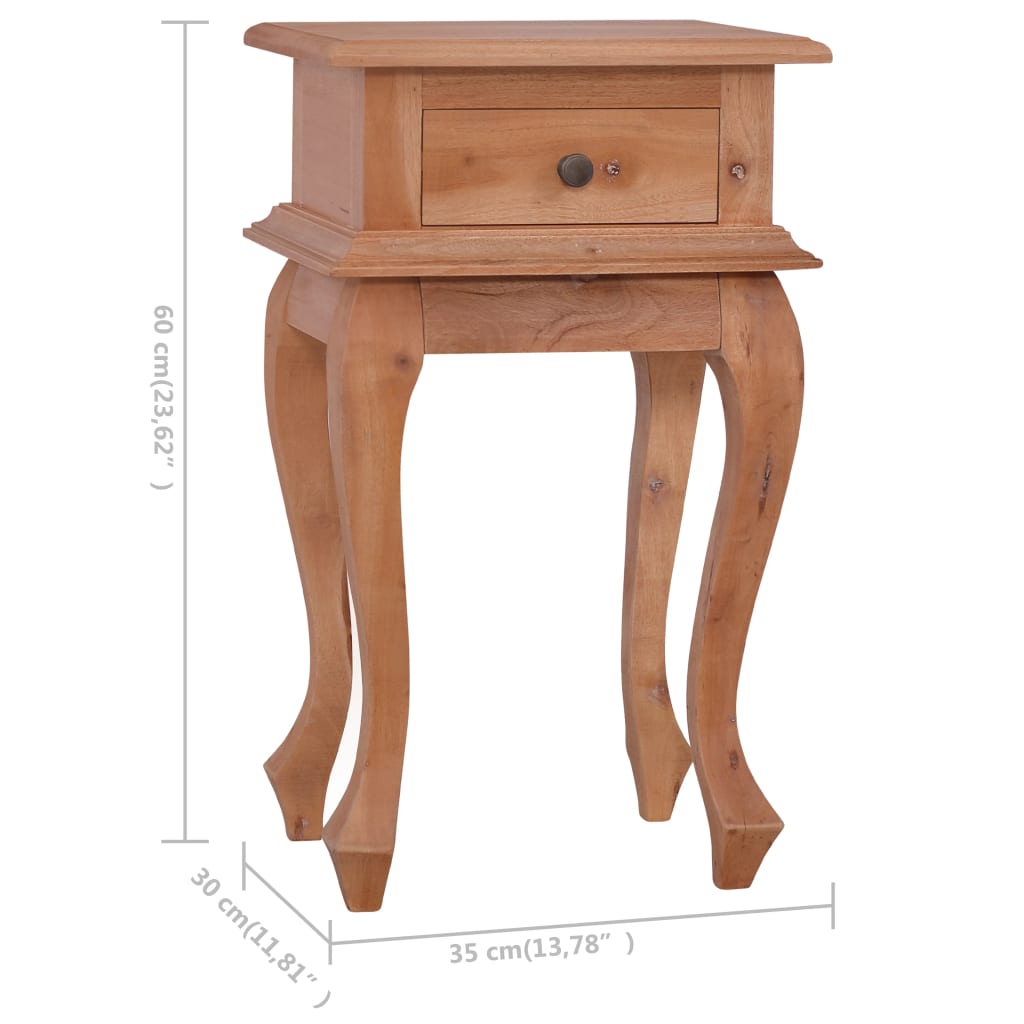 Bedside Table 35x30x60 cm Solid Mahogany Wood