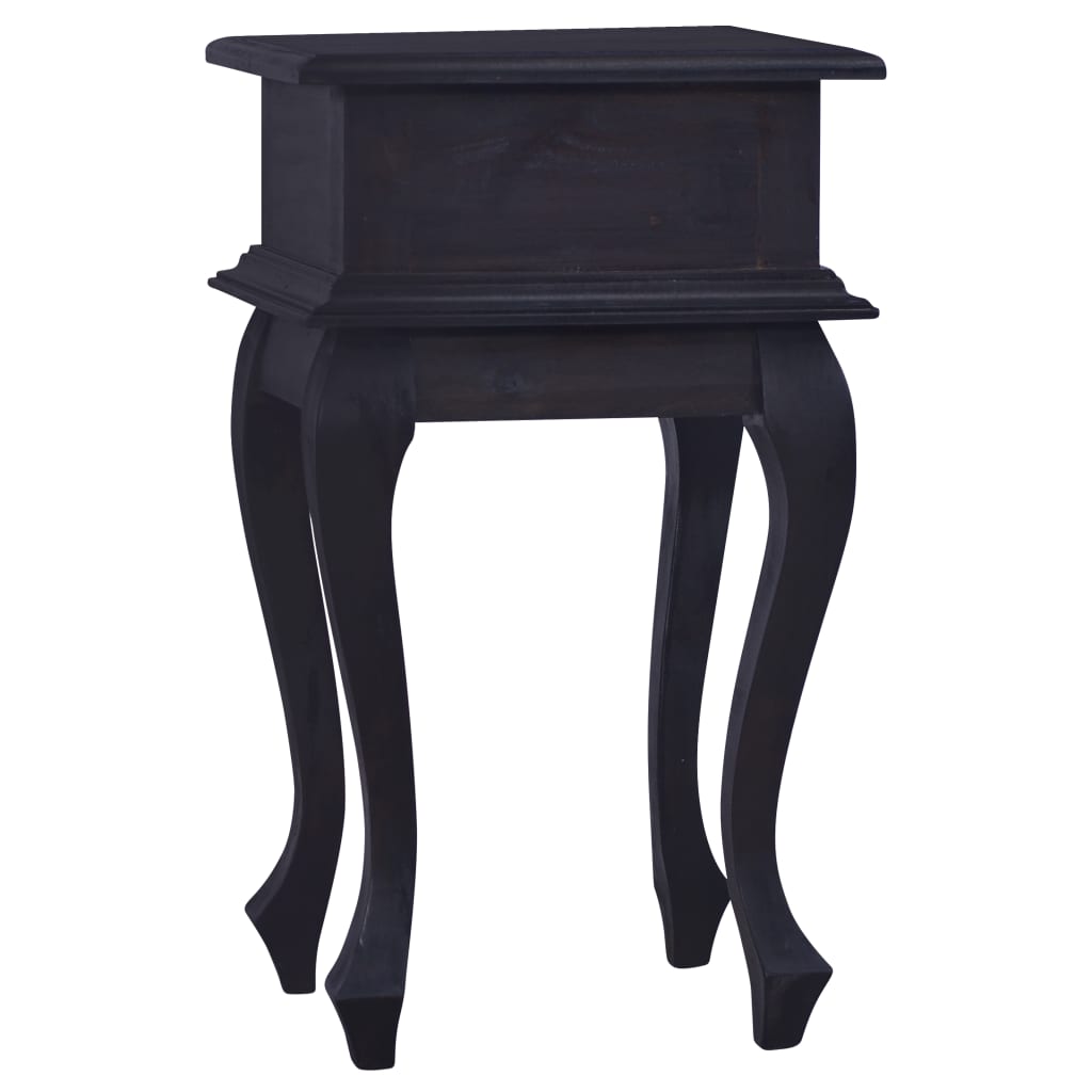 Bedside Table Light Black Coffee 35x30x60cm Solid Mahogany Wood