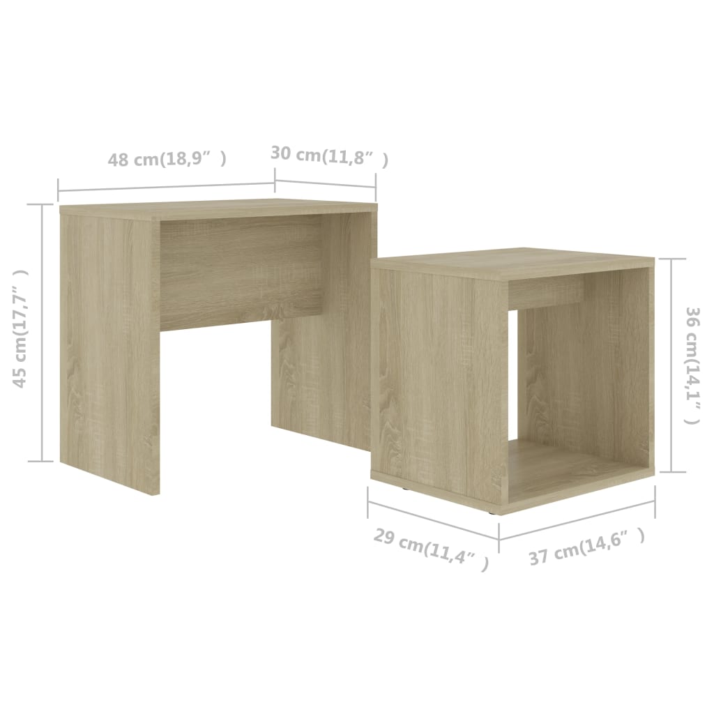 Coffee Table Set 48X30X45 Cm Engineered Wood