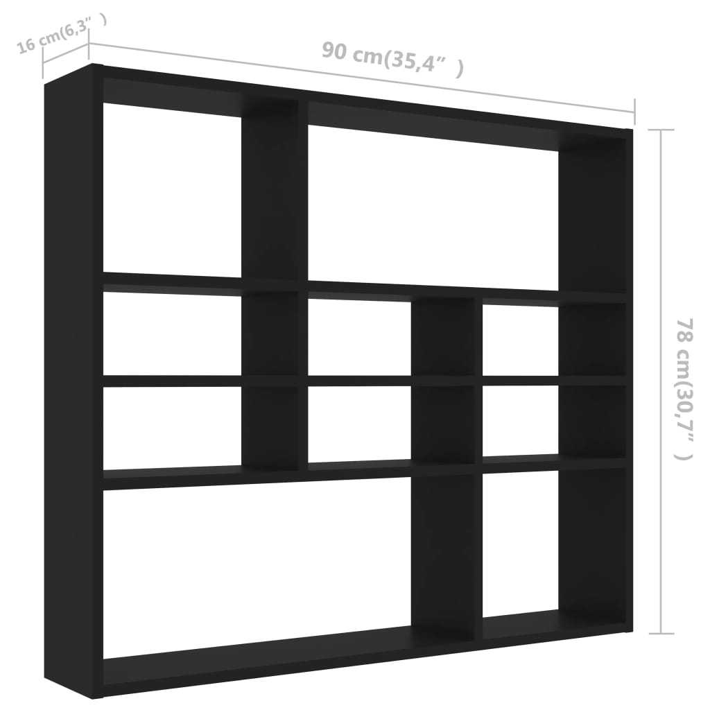 Wall Shelf 90X6X78 Cm Engineered Wood