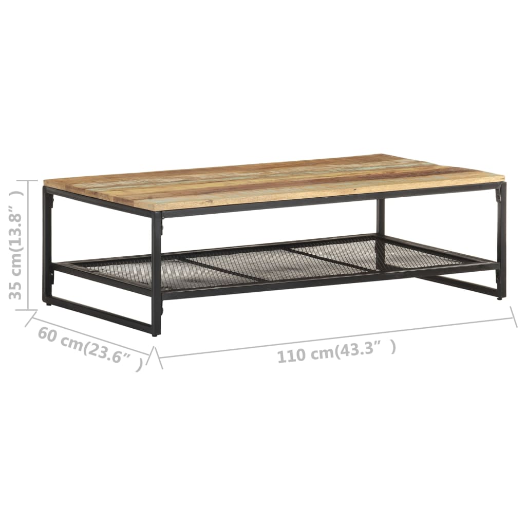 Coffee Table 110x60x35 cm Solid Reclaimed Wood