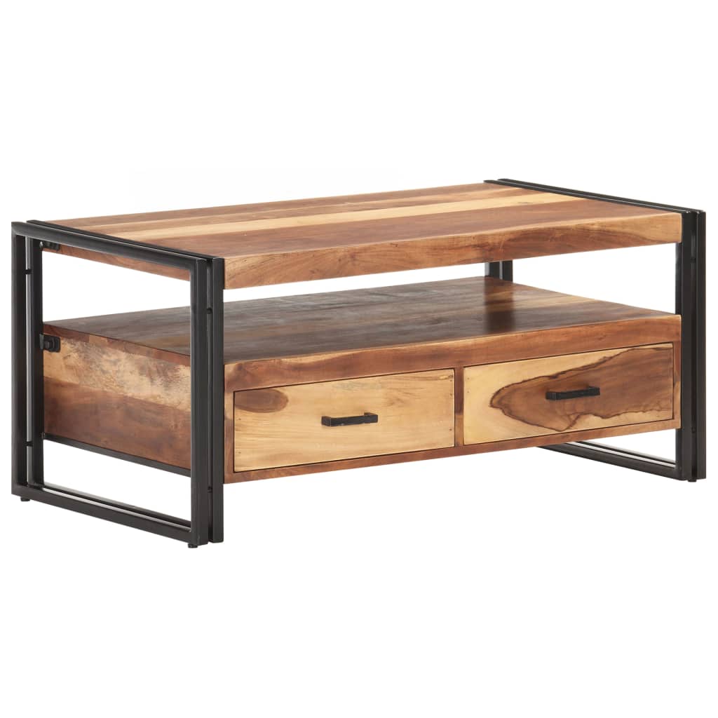 Coffee Table 100x55x45cm Solid Acacia Wood with Sheesham Finish