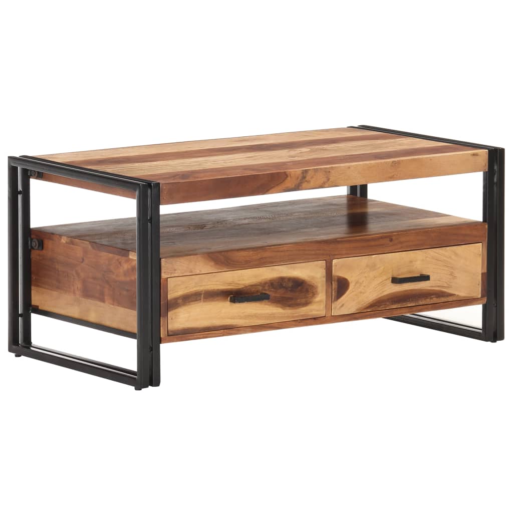 Coffee Table 100x55x45cm Solid Acacia Wood with Sheesham Finish