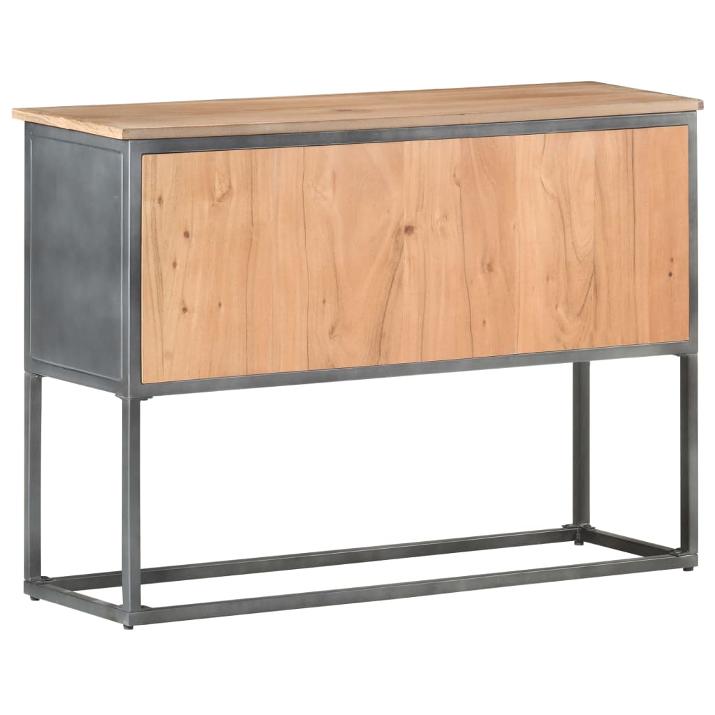 Sideboard Grey 100X30X70 Cm Solid Acacia Wood