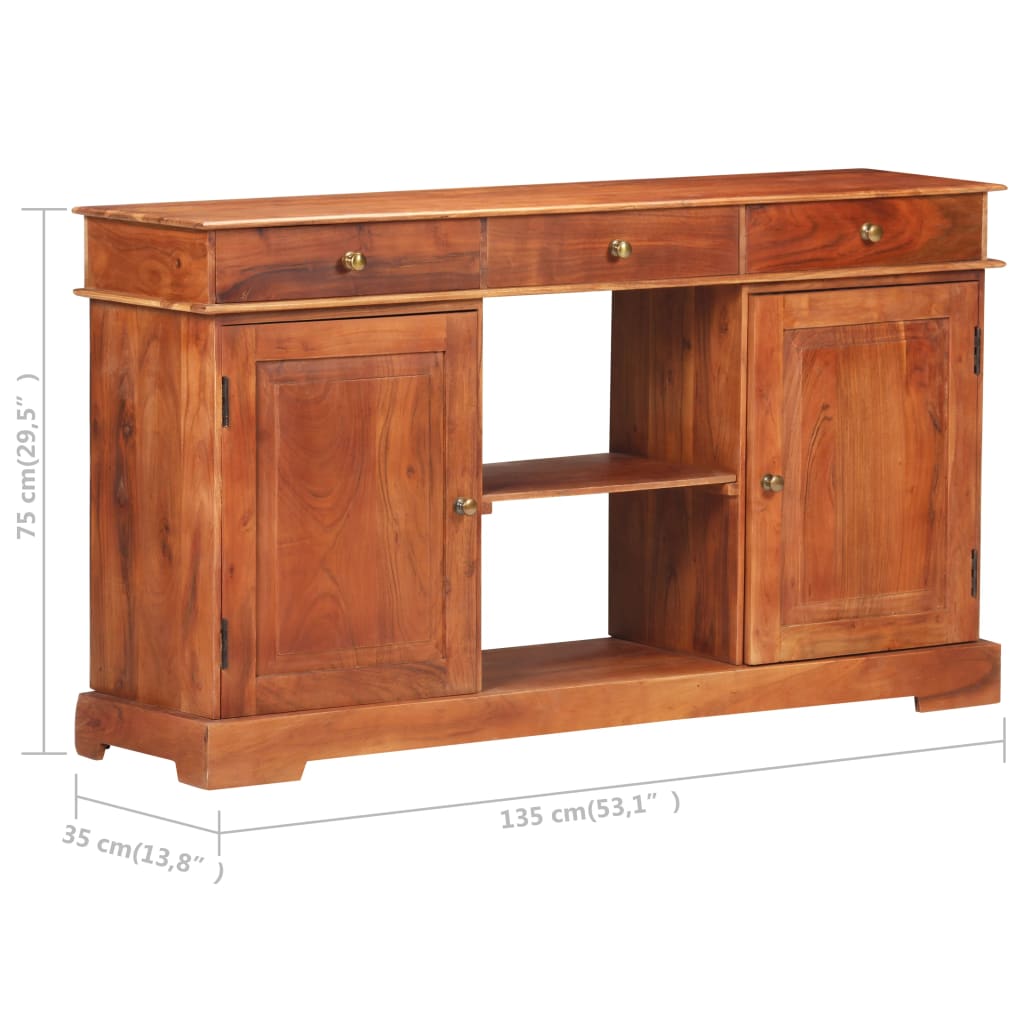 Sideboard 135X35X75 Cm Solid Acacia Wood