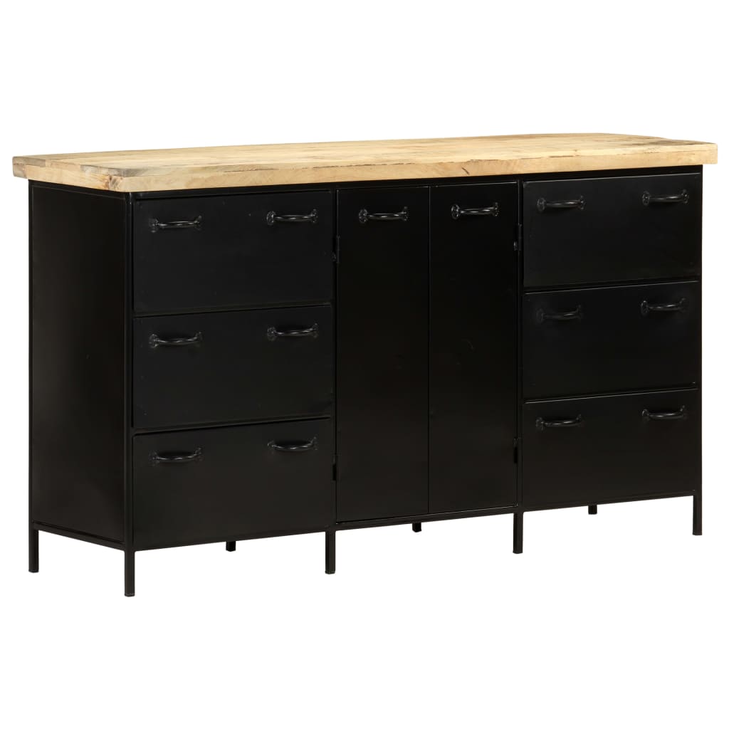 Sideboard 140X38X76 Cm Rough Mango Wood