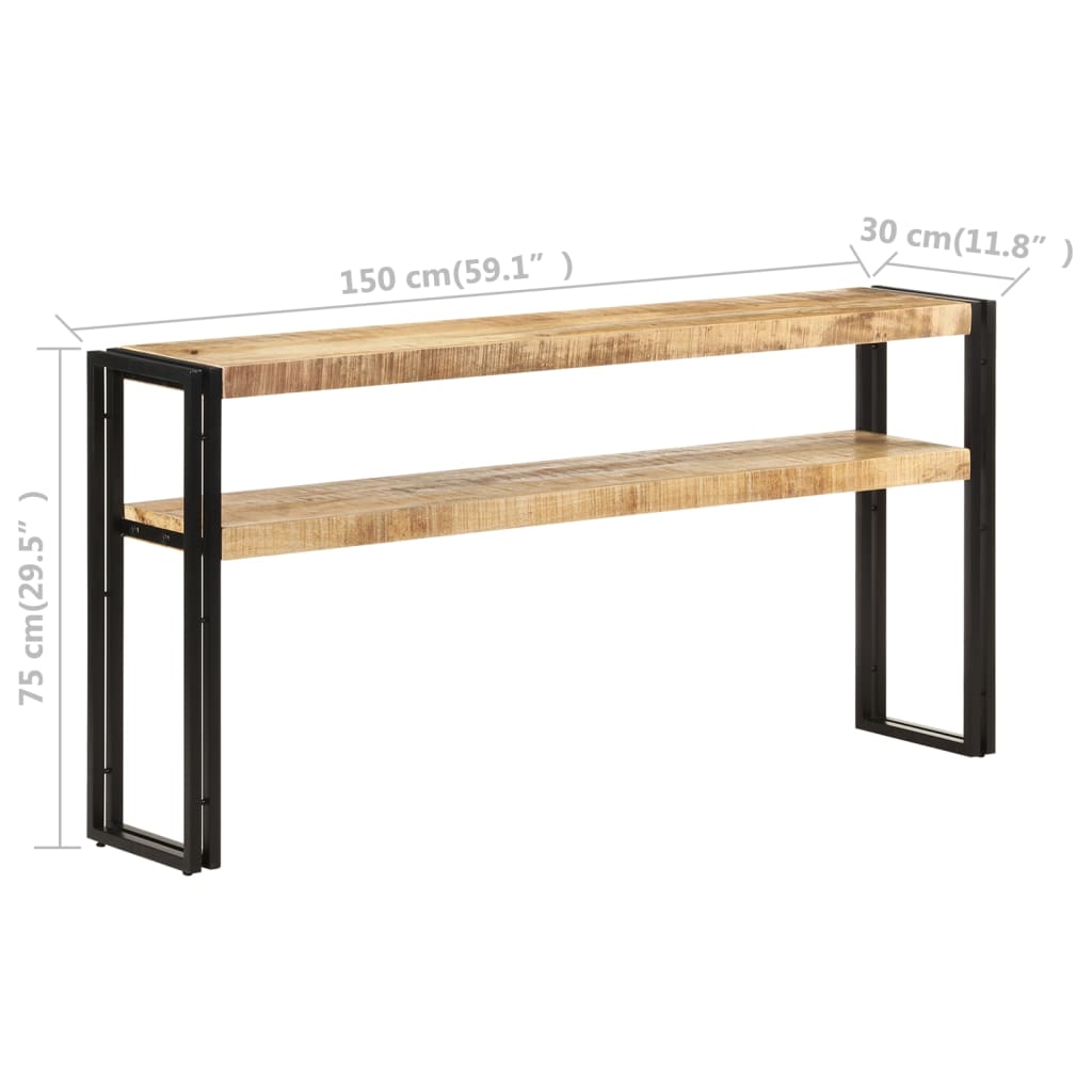 Console Table 150x30x75 cm Rough Mango Wood