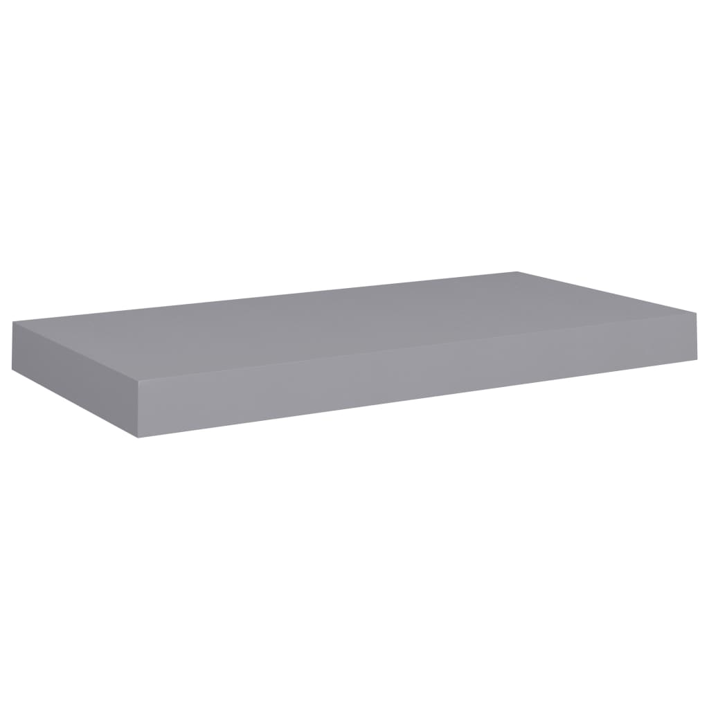 Floating Wall Shelves 2 pcs Grey 50x23x3.8 cm MDF