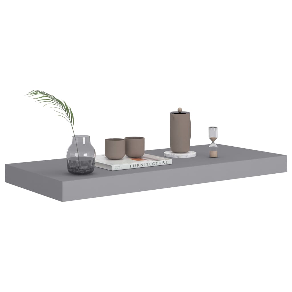 Floating Wall Shelves 4 pcs Grey 60x23.5x3.8 cm MDF