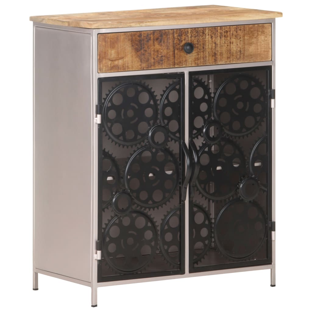 Sideboard 60X35X75 Cm Rough Mango Wood & Iron