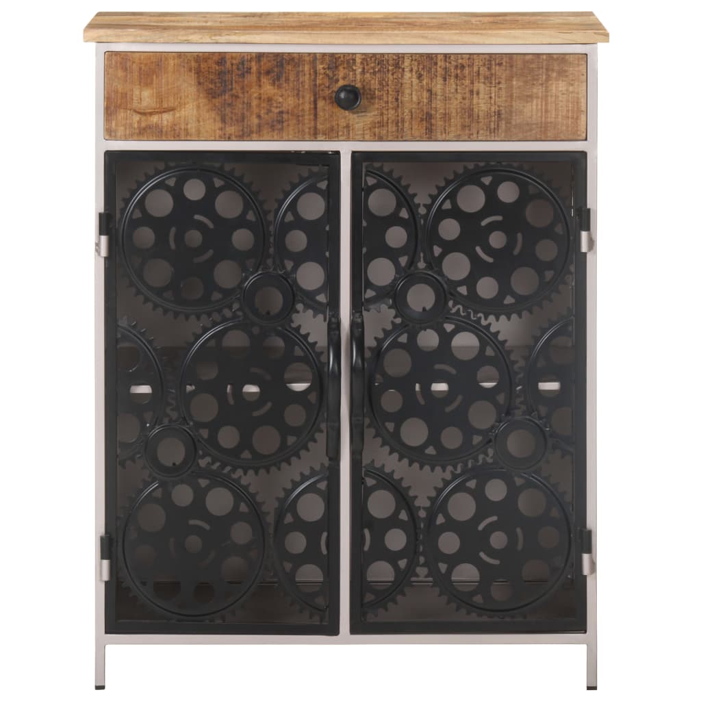 Sideboard 60X35X75 Cm Rough Mango Wood & Iron