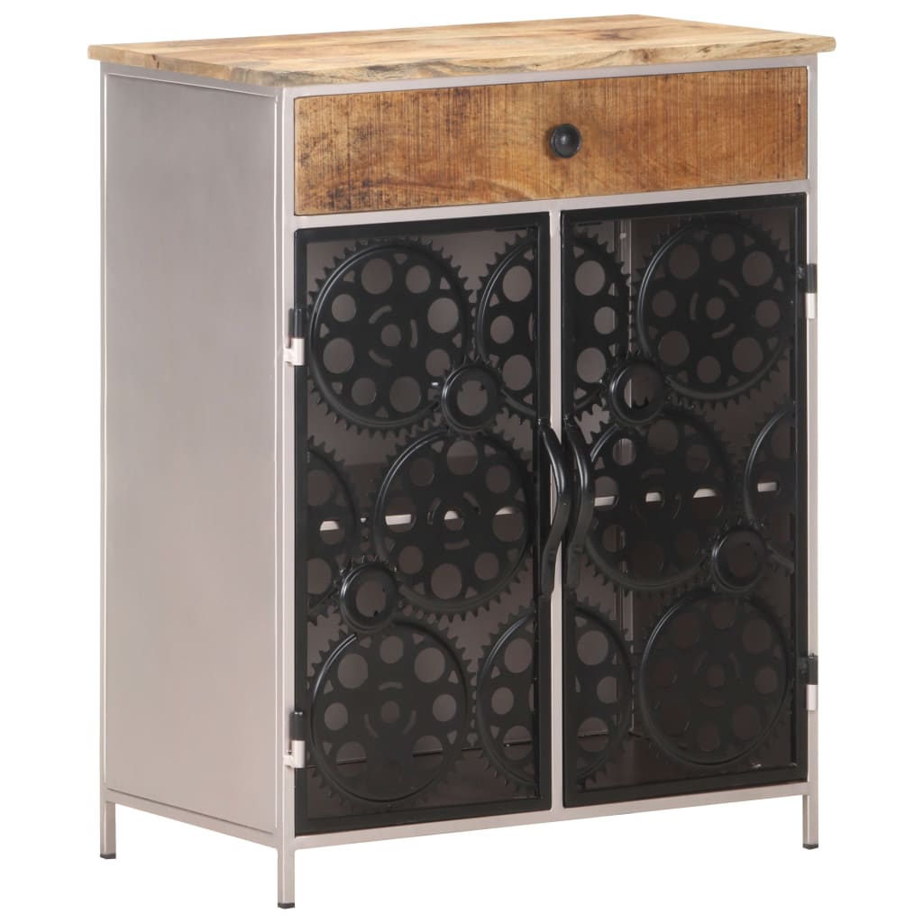 Sideboard 60X35X75 Cm Rough Mango Wood & Iron