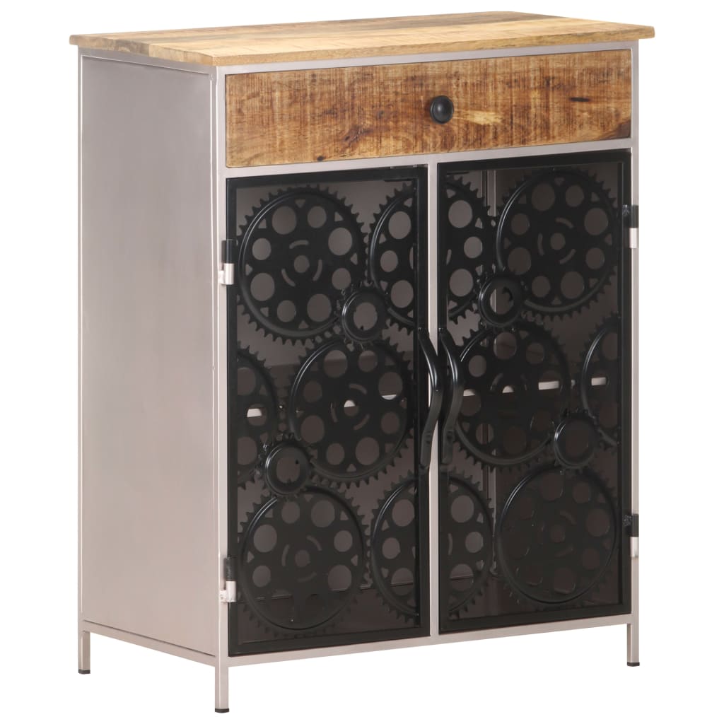 Sideboard 60X35X75 Cm Rough Mango Wood & Iron