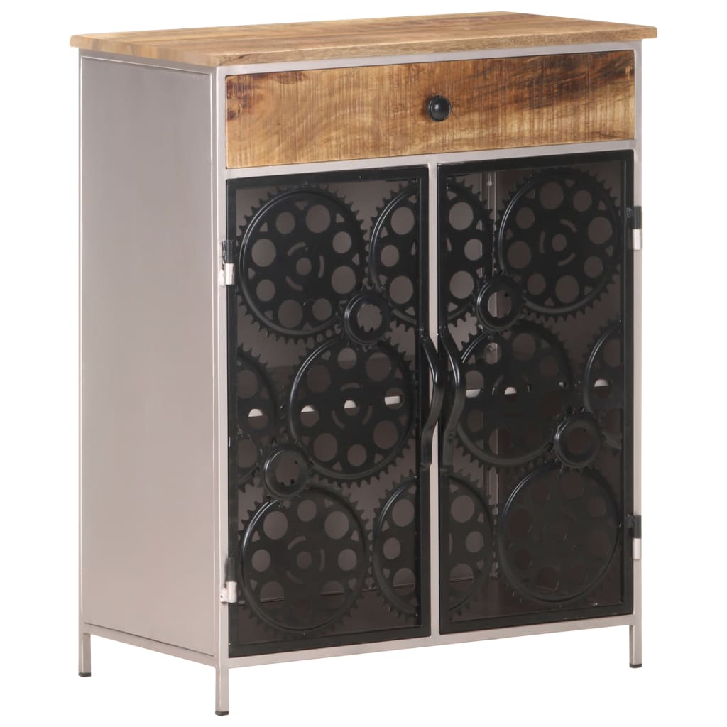 Sideboard 60X35X75 Cm Rough Mango Wood & Iron