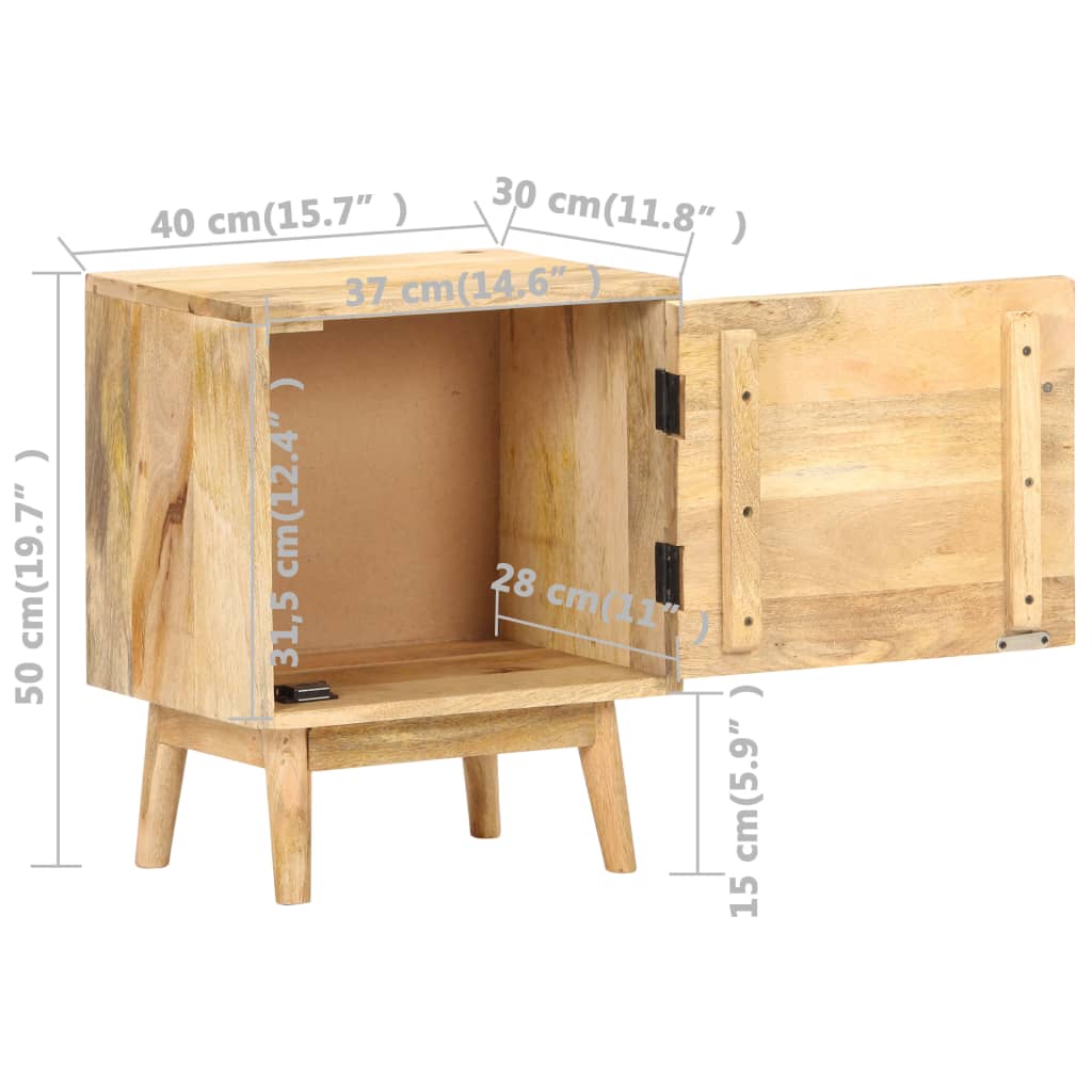 Bedside Cabinet 40x30x50 cm Solid Mango Wood