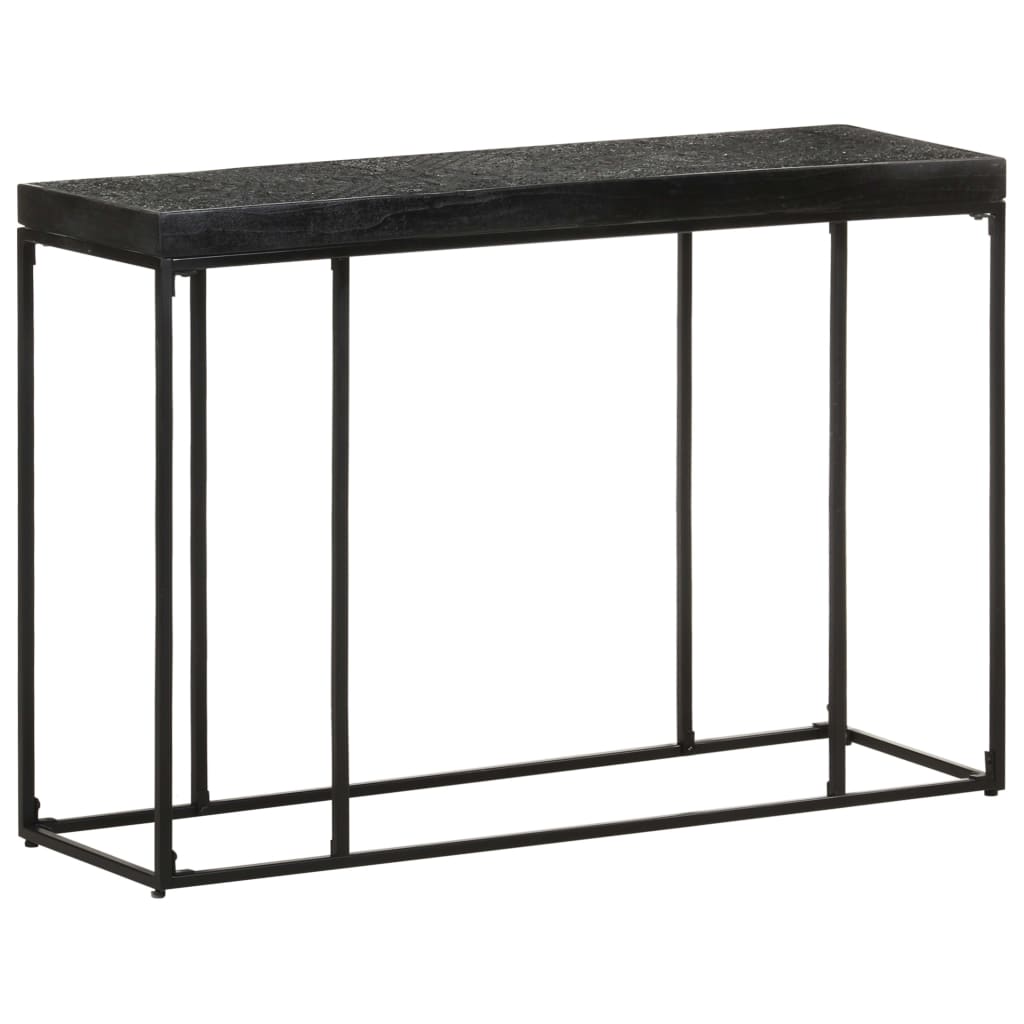 Console Table Black 110x35x76 cm Solid Acacia and Mango Wood