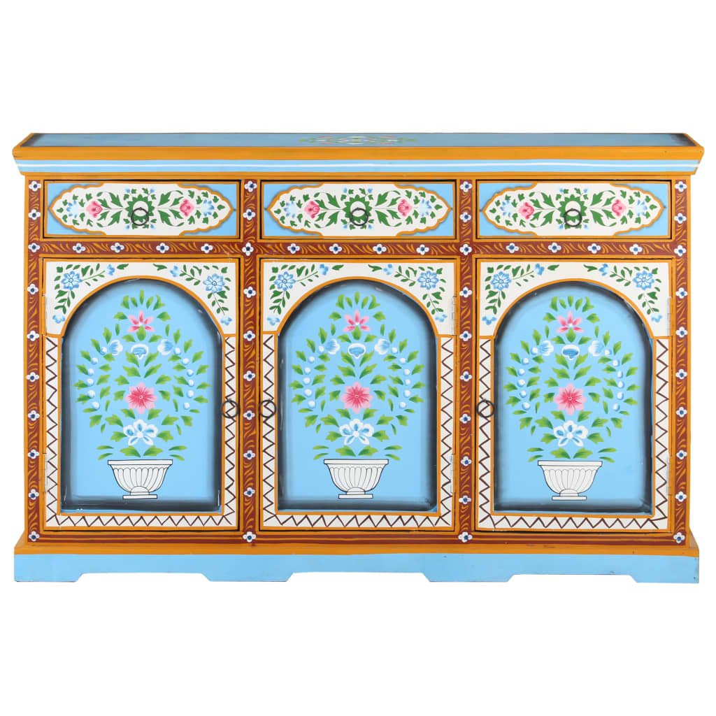 Hand Painted Sideboard 120x35x76 cm Solid Mango Wood