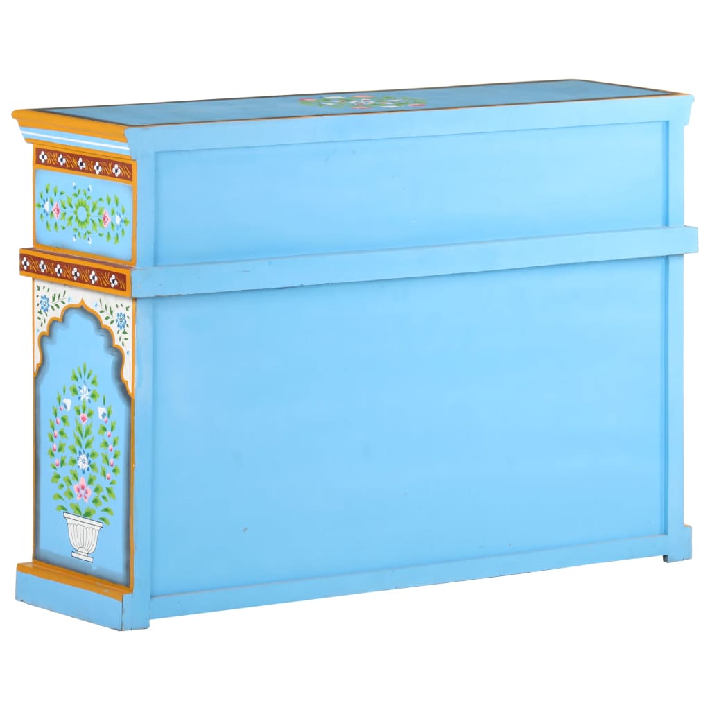 Hand-Painted Sideboard Multicolour 110x30x76cm Solid Mango Wood