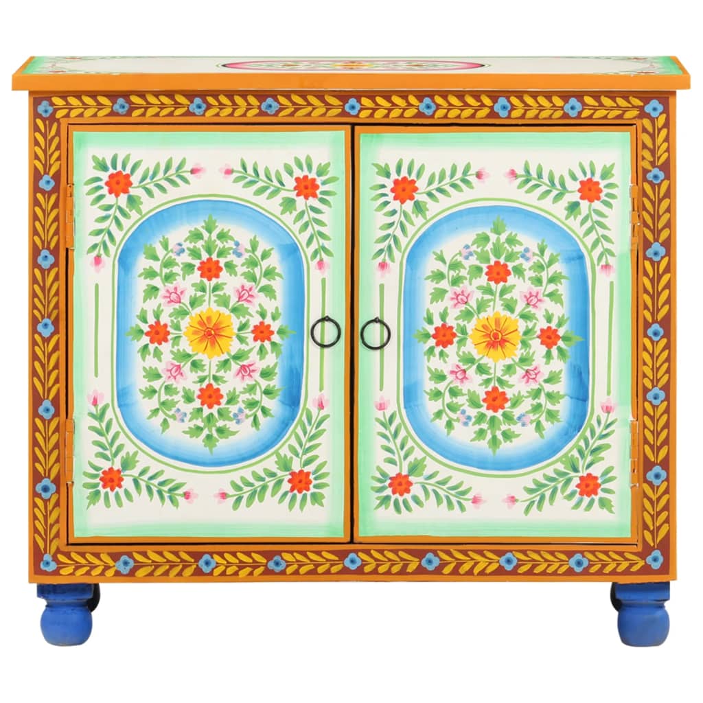 Hand Painted Sideboard 70x35x60 cm Solid Mango Wood