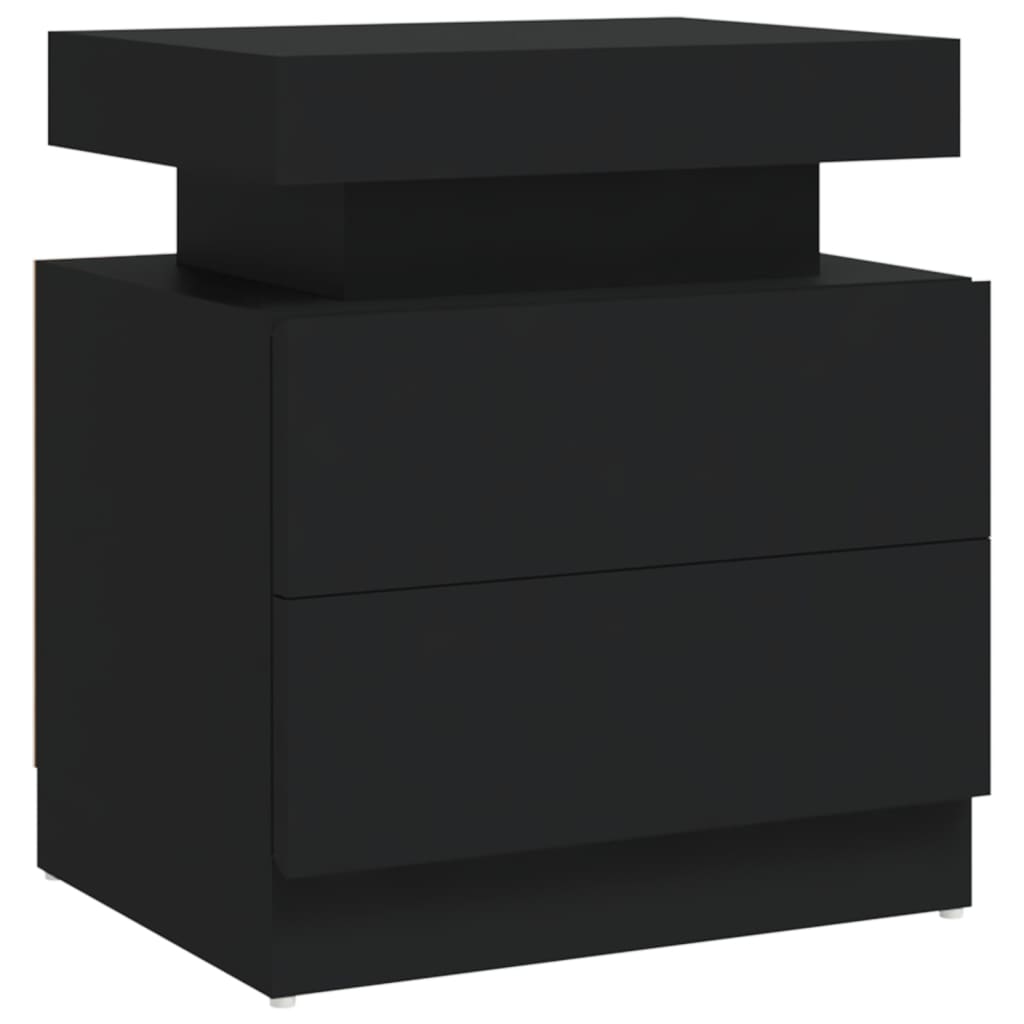 Bedside Cabinet Black 45x35x52 cm Engineered Wood