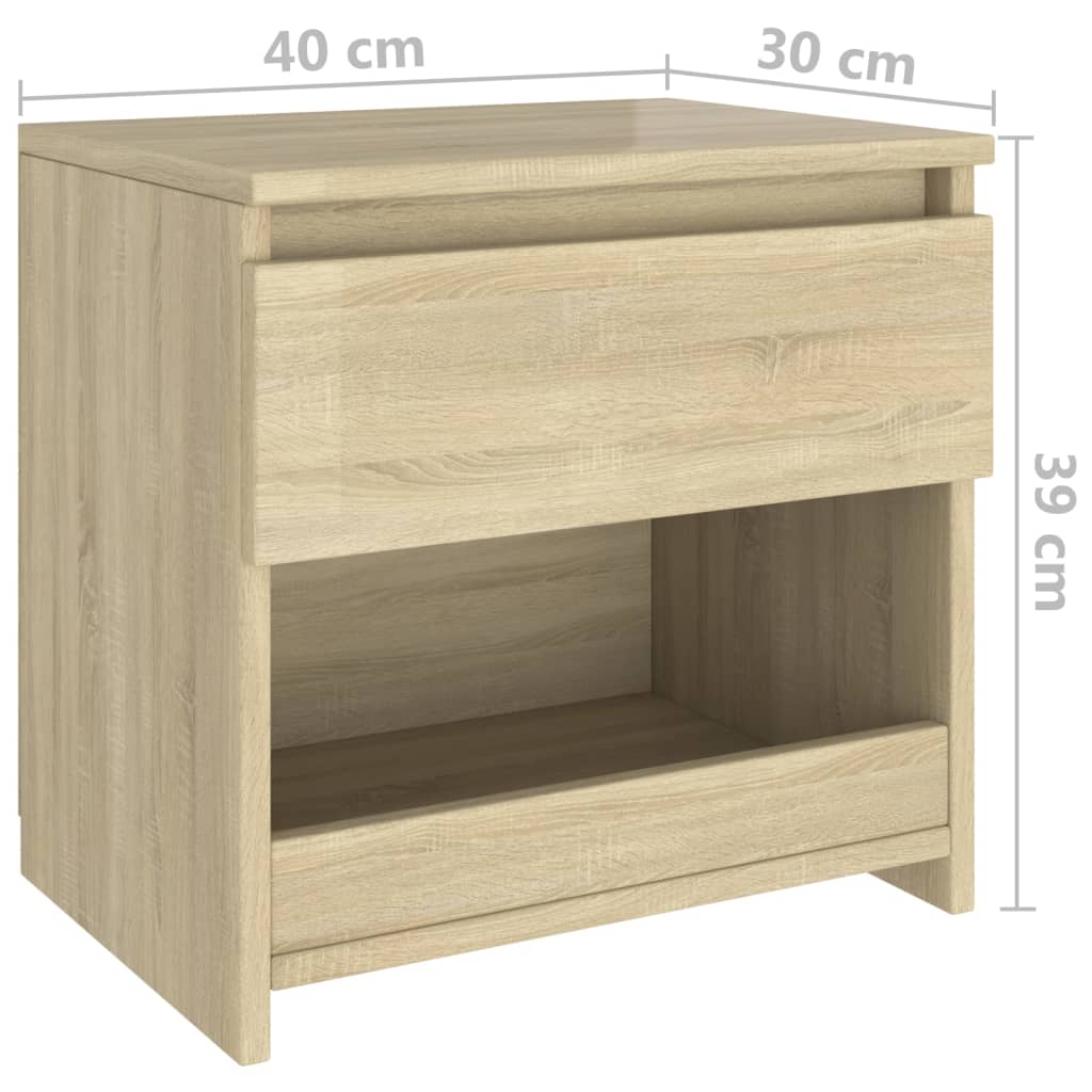 Bedside Cabinet Sonoma Oak 40x30x39 cm Engineered Wood