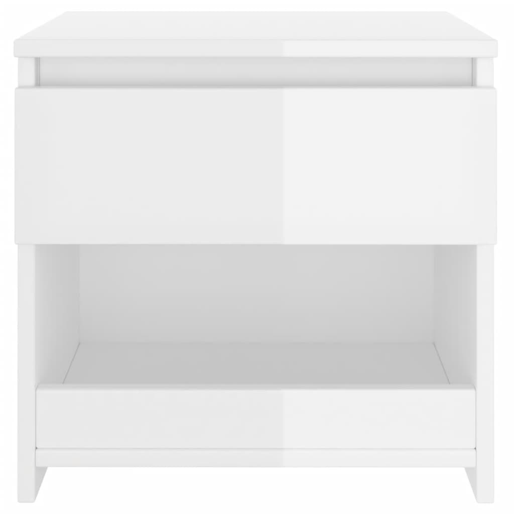 Bedside Cabinets 2 pcs High Gloss White 40x30x39 cm Engineered Wood