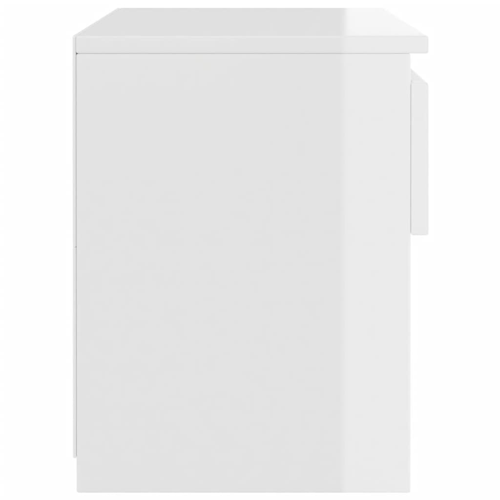 Bedside Cabinets 2 pcs High Gloss White 40x30x39 cm Engineered Wood