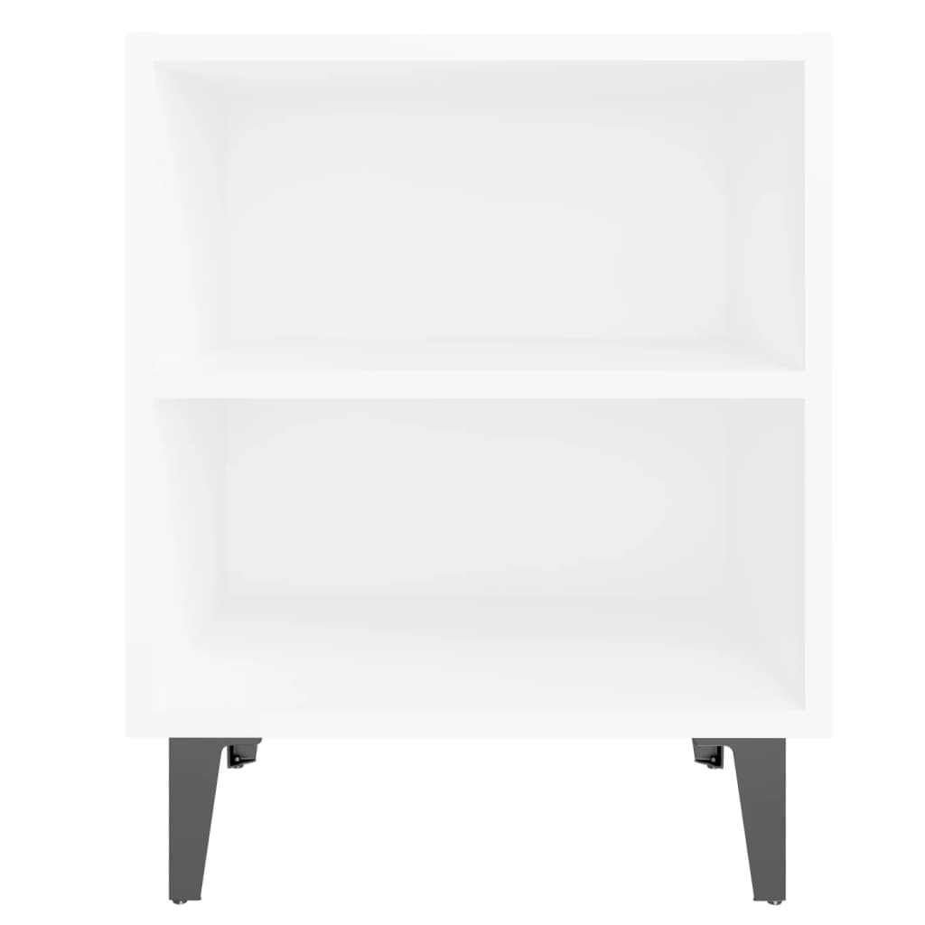 Bed Cabinets with Metal Legs 2 pcs White 40x30x50 cm