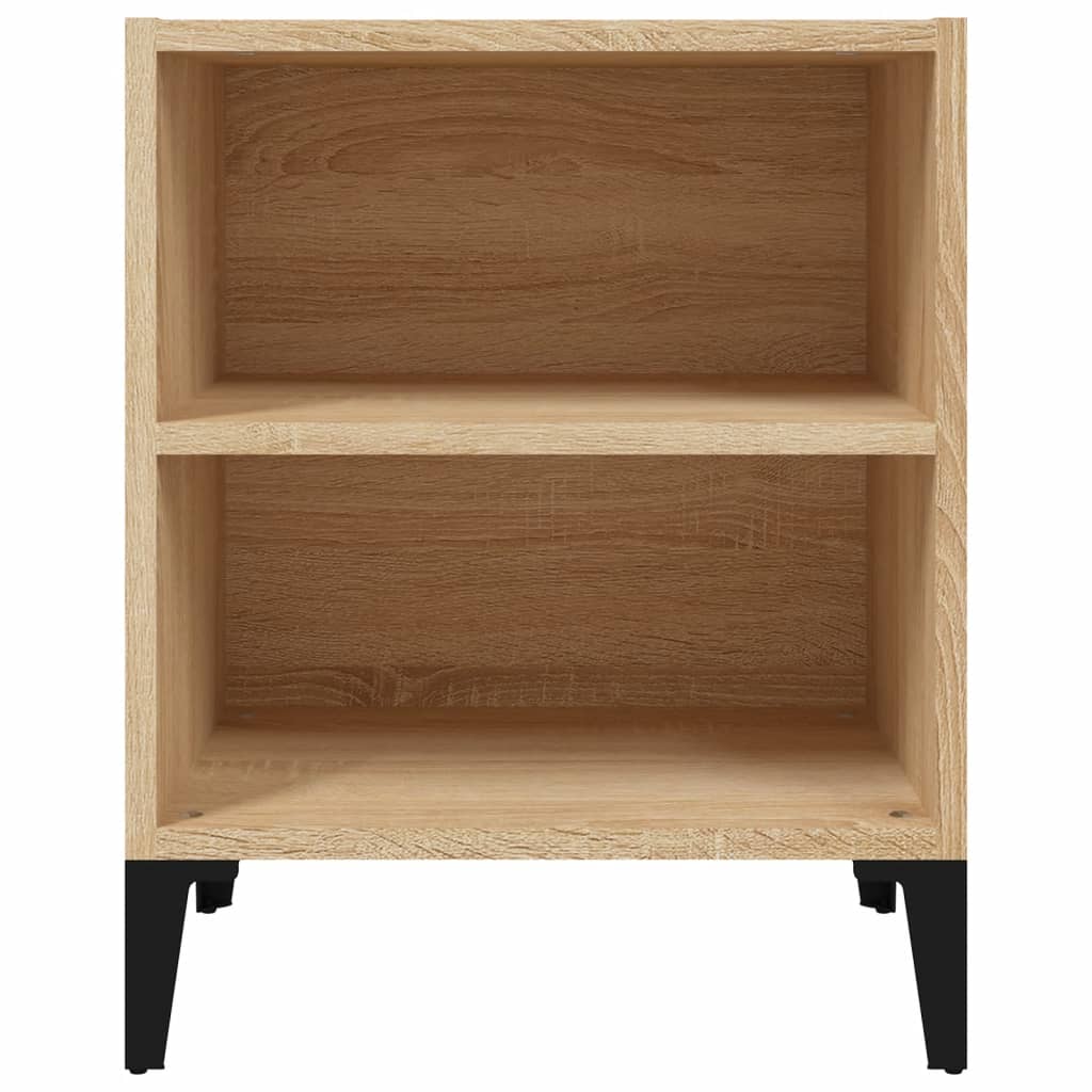 Bed Cabinet with Metal Legs Sonoma Oak 40x30x50 cm