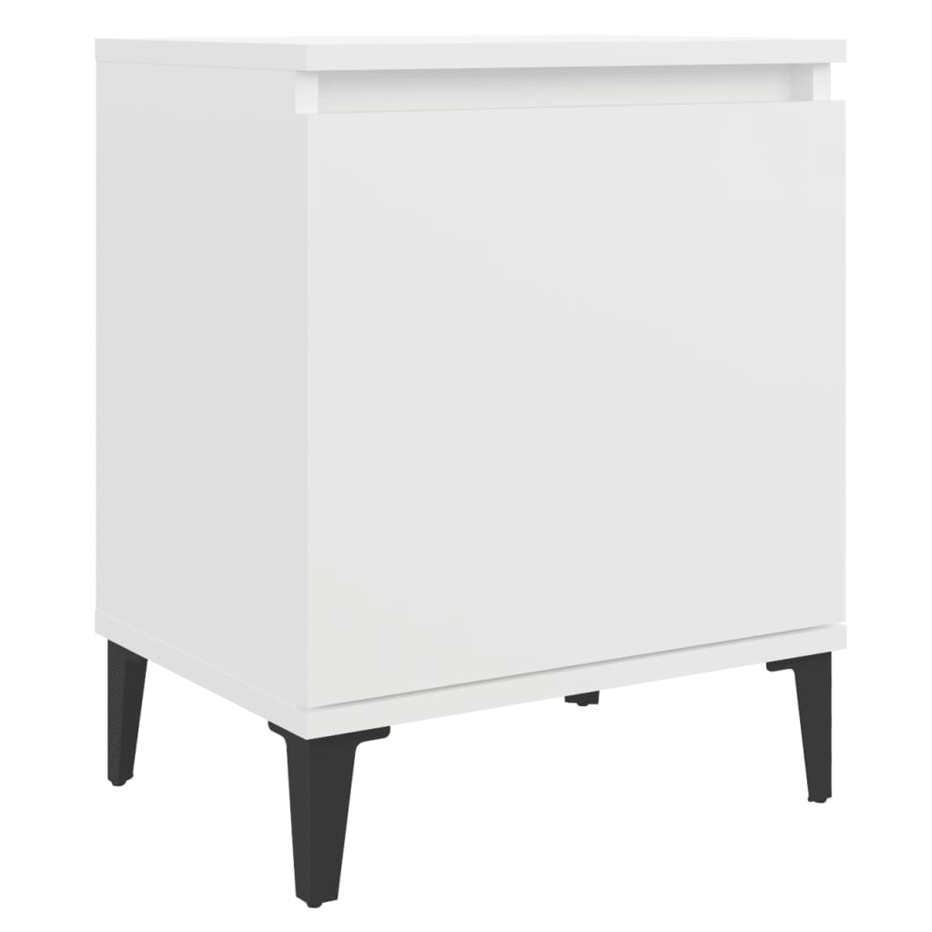 Bed Cabinet with Metal Legs White 40x30x50 cm