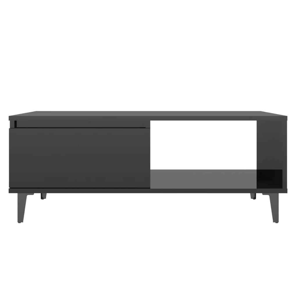 Coffee Table High Gloss Black 90x60x35 cm Engineered Wood