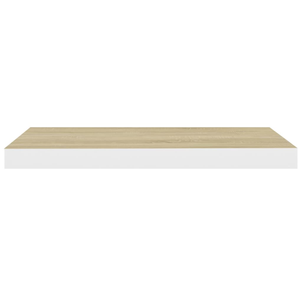 Floating Wall Shelves 4 pcs Oak and White 60x23.5x3.8 cm MDF