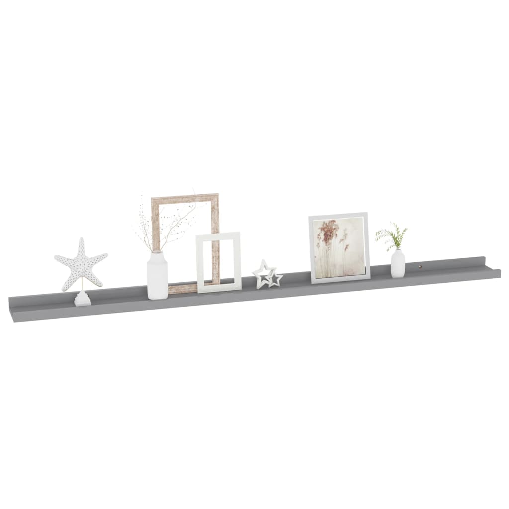 Wall Shelves 2 pcs Grey 115x9x3 cm