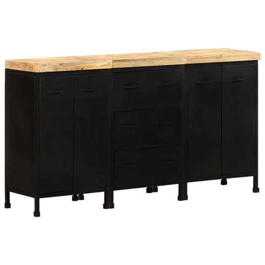 Sideboard With 3 Drawers And 4 Doors Rough Mango Wood