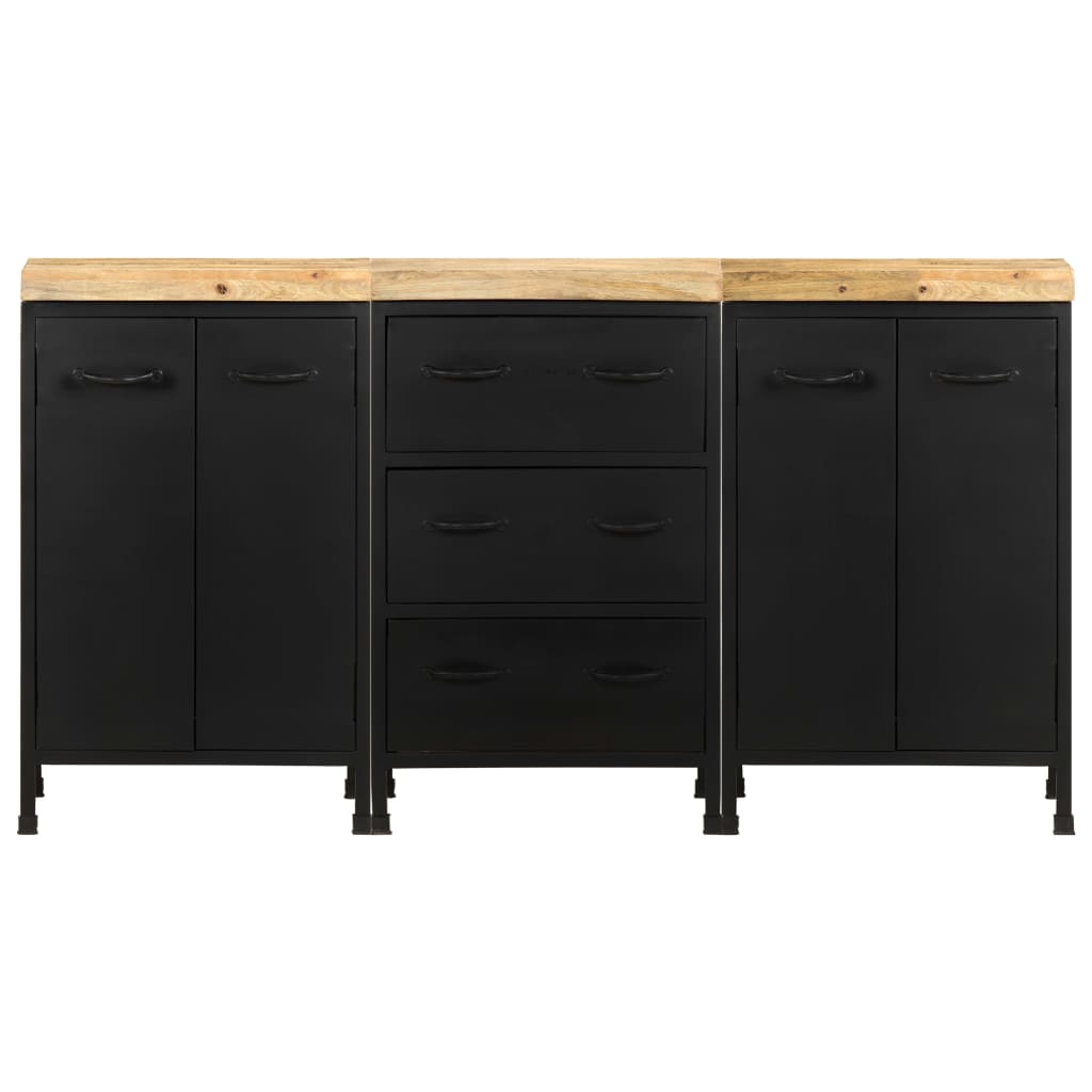 Sideboard With 3 Drawers And 4 Doors Rough Mango Wood