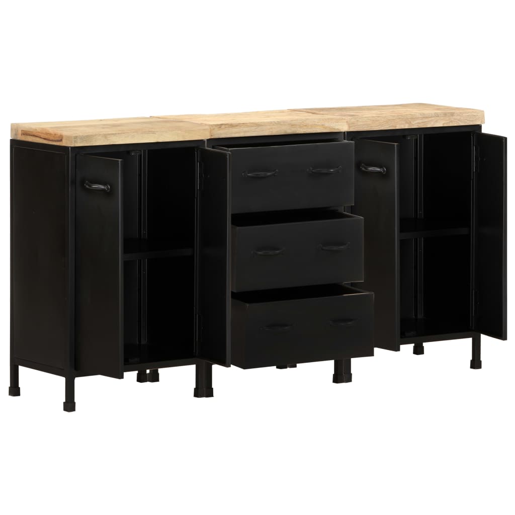 Sideboard With 3 Drawers And 4 Doors Rough Mango Wood