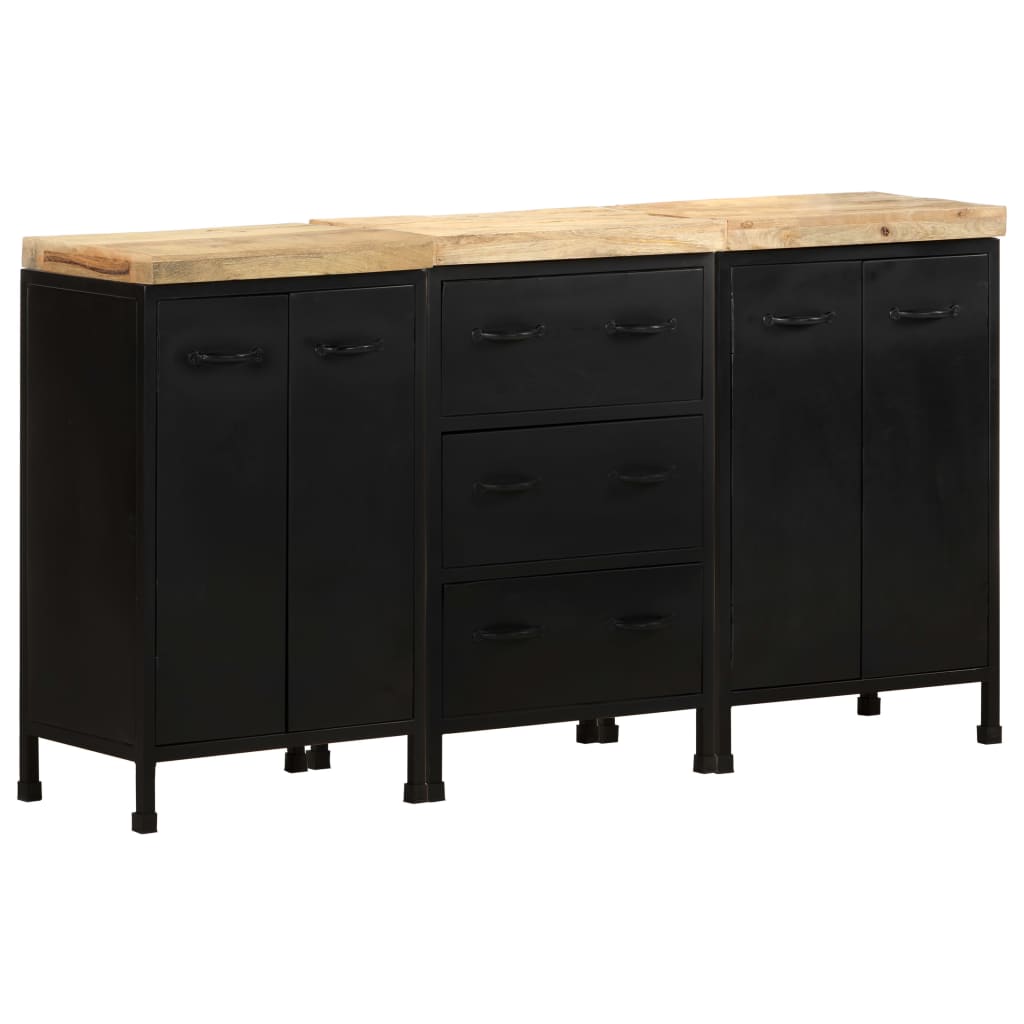 Sideboard With 3 Drawers And 4 Doors Rough Mango Wood