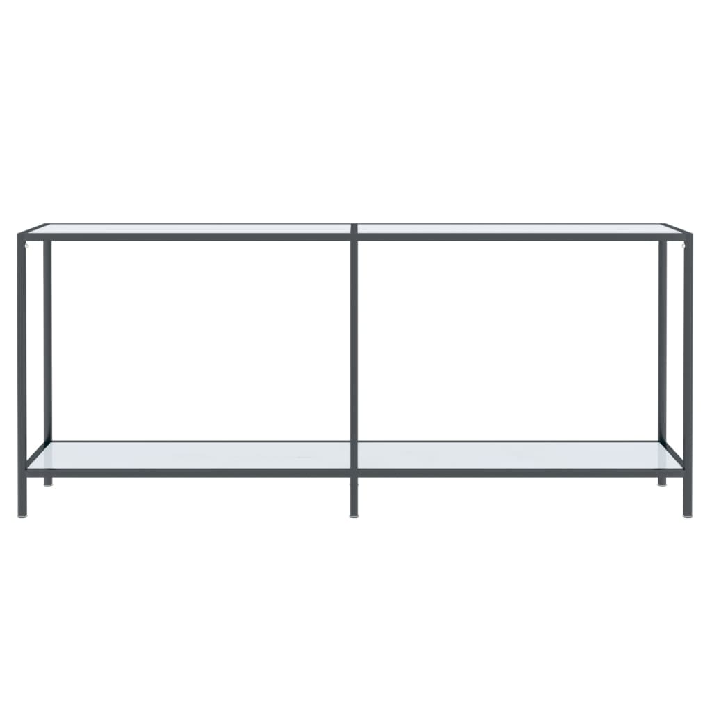 Console Table White 180x35x75.5 cm Tempered Glass