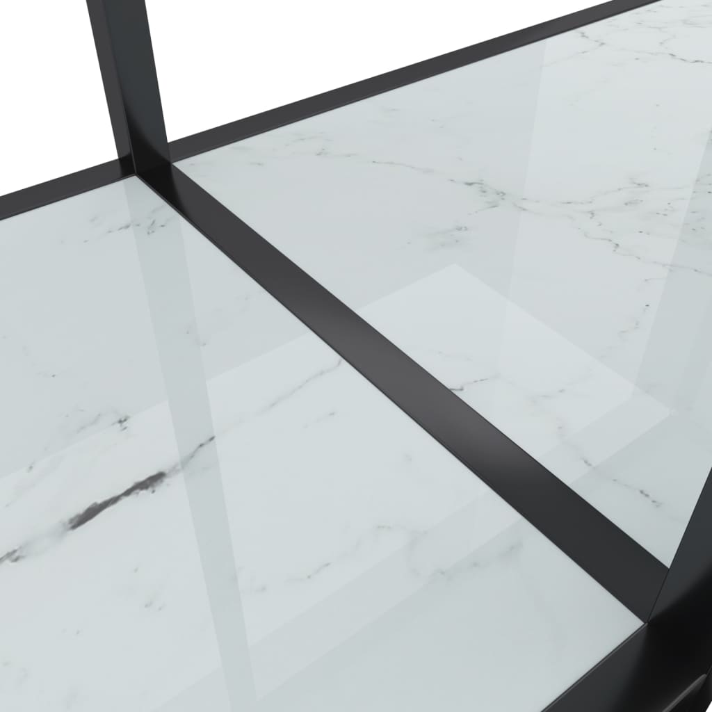 Console Table White 180x35x75.5 cm Tempered Glass