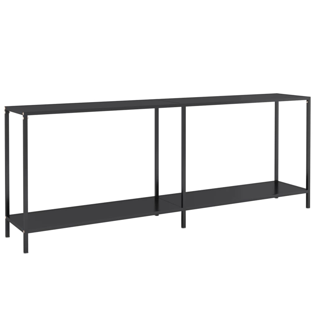 Console Table Black 200x35x75.5 cm Tempered Glass