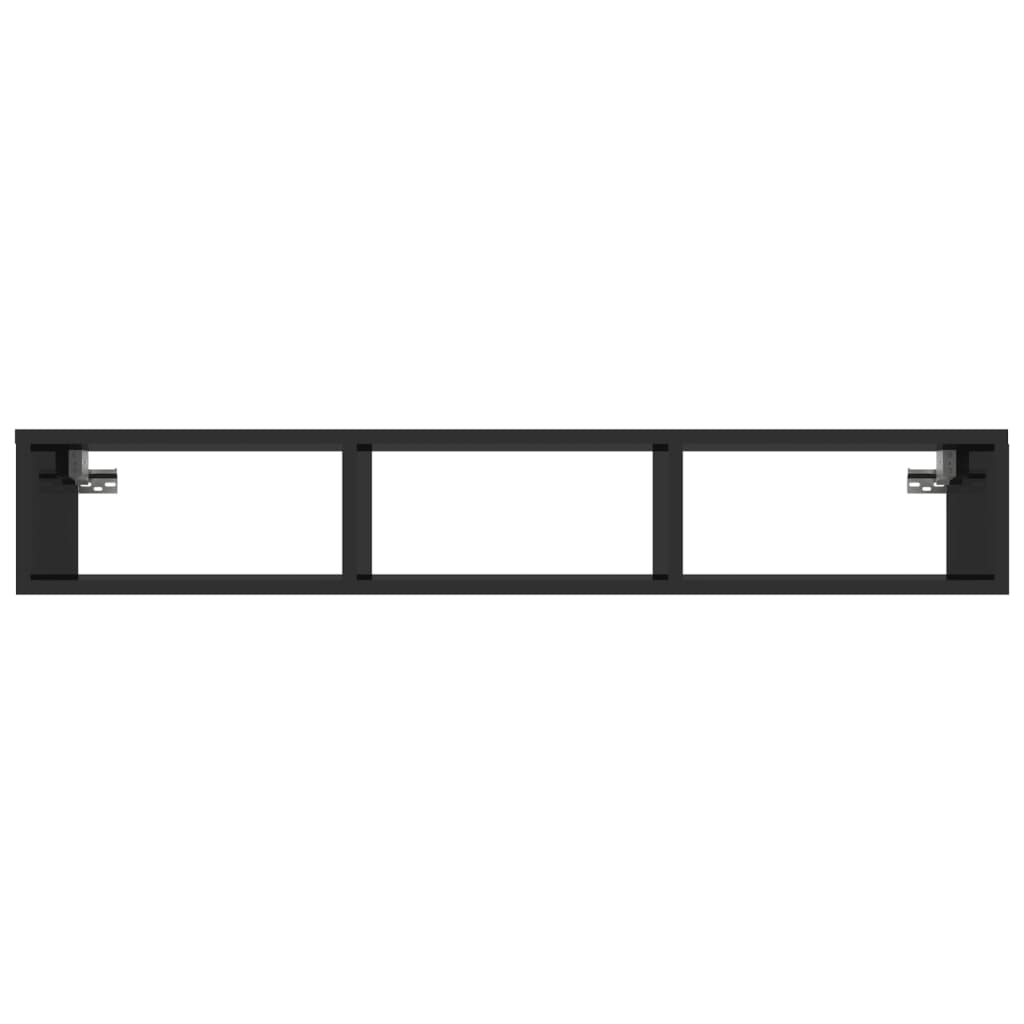 Wall Shelf High Gloss Black 102x30x17 cm Engineered Wood