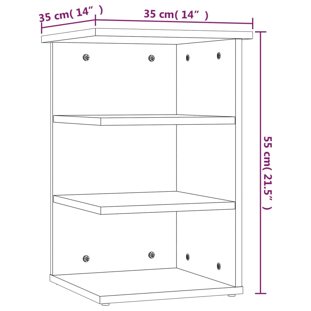 Side Cabinet Black 35X35X55 Cm Engineered Wood