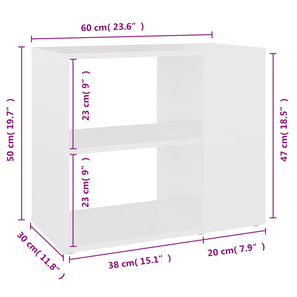 Side Cabinet 60X30X50 Cm Engineered Wood