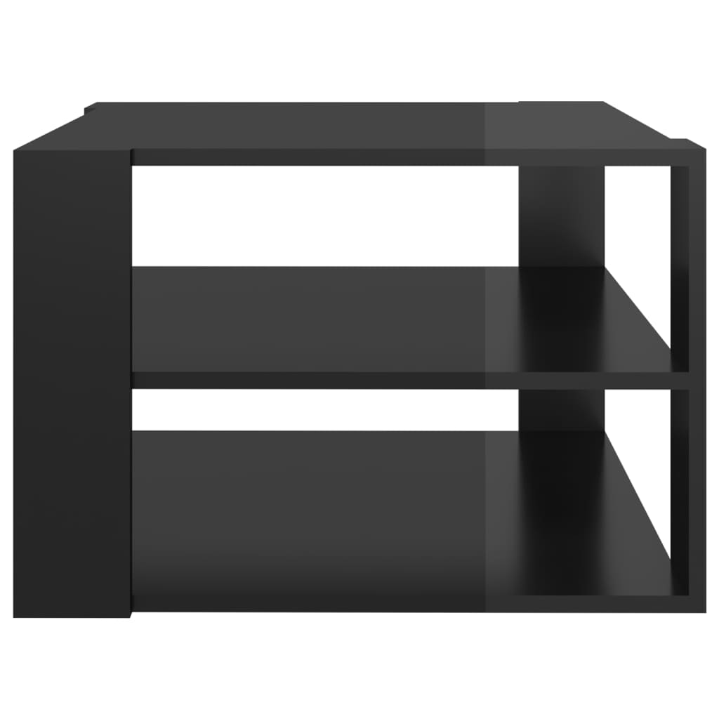 Coffee Table High Gloss Black 60x60x40 cm Engineered Wood