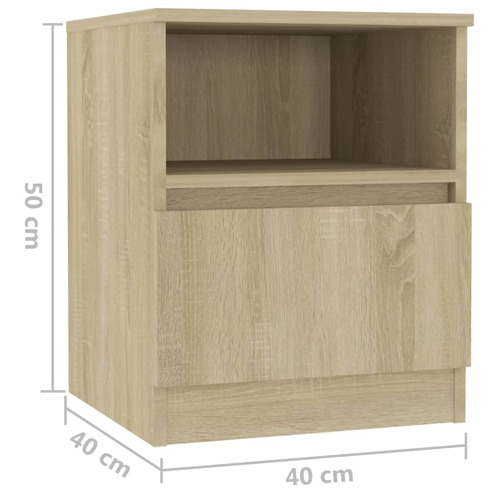 Bed Cabinets 2 pcs Sonoma Oak 40x40x50 cm Engineered Wood