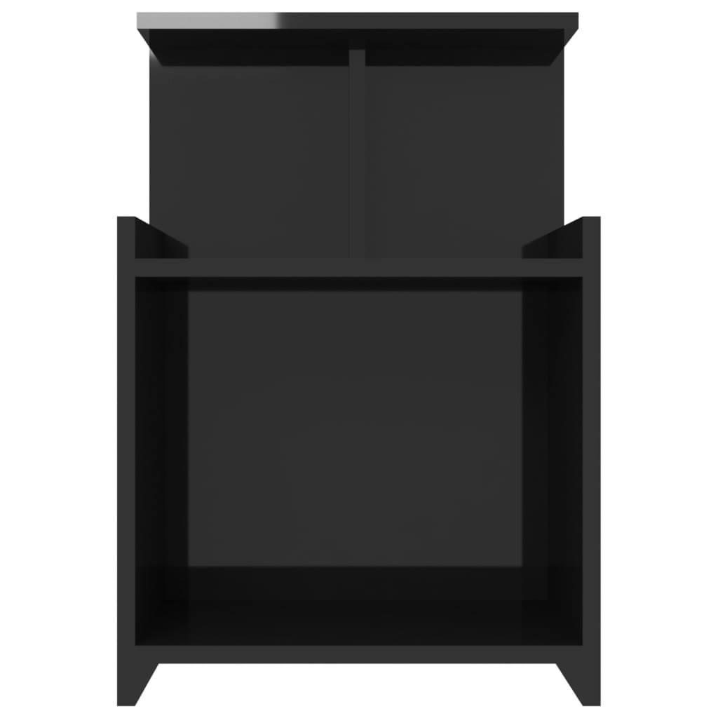 Bed Cabinets 2 pcs High Gloss Black 40x35x60 cm Engineered Wood