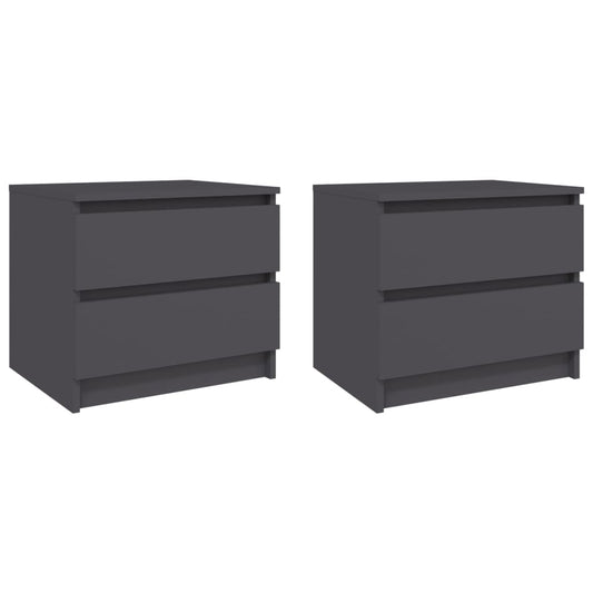 Bed Cabinets 2 pcs Grey 50x39x43.5 cm Engineered Wood