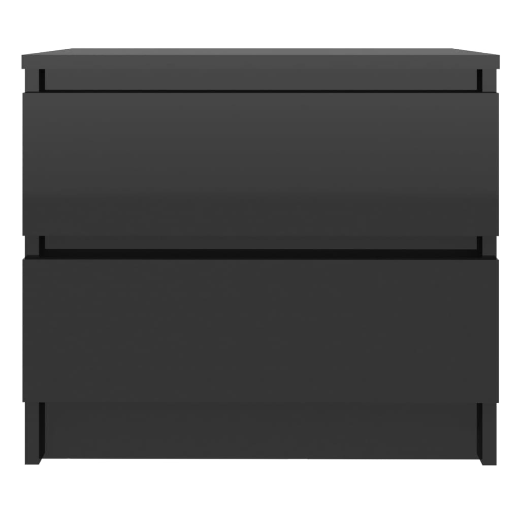 Bed Cabinet High Gloss Black 50x39x43.5 cm Engineered Wood