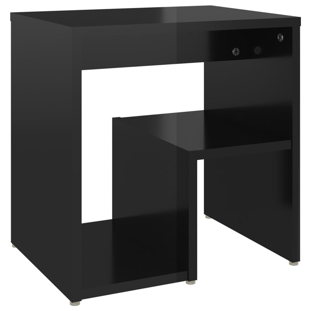 Bed Cabinet High Gloss Black 40x30x40 cm Engineered Wood