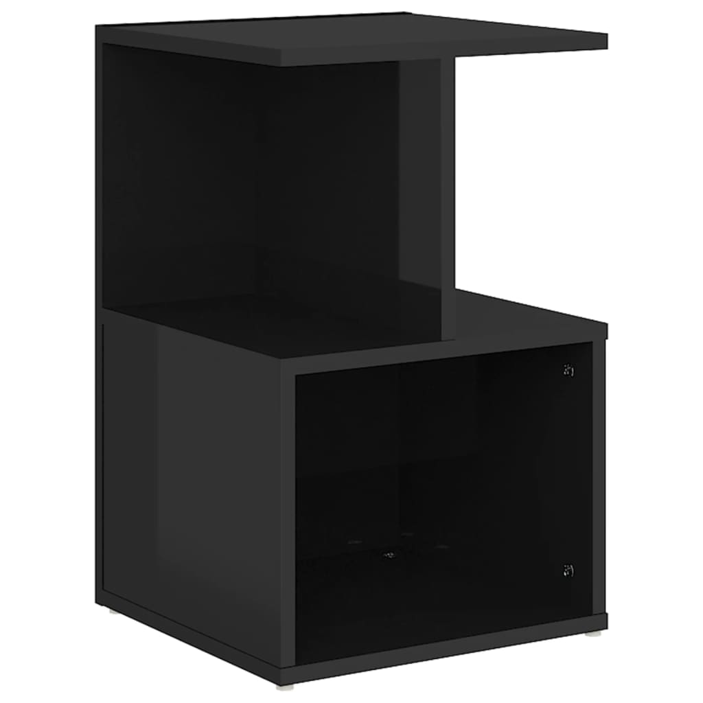 Bedside Cabinet High Gloss Black 35x35x55 cm Engineered Wood